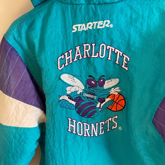 Charlotte Hornets Starter Jacket NBA Official Basketball Small Coat VTG Rare - Picture 2 of 10